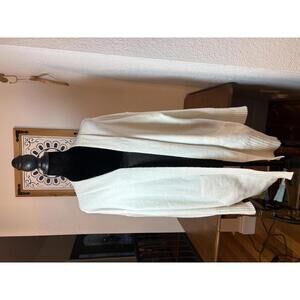 Soft, Cozy White Open Front Knit Cardigan with Pockets Women’s Size XXL